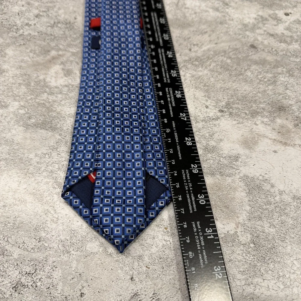 Chaps Tie Mens One Size Blue Geometric Polyester Made In China Necktie‎ 3.25